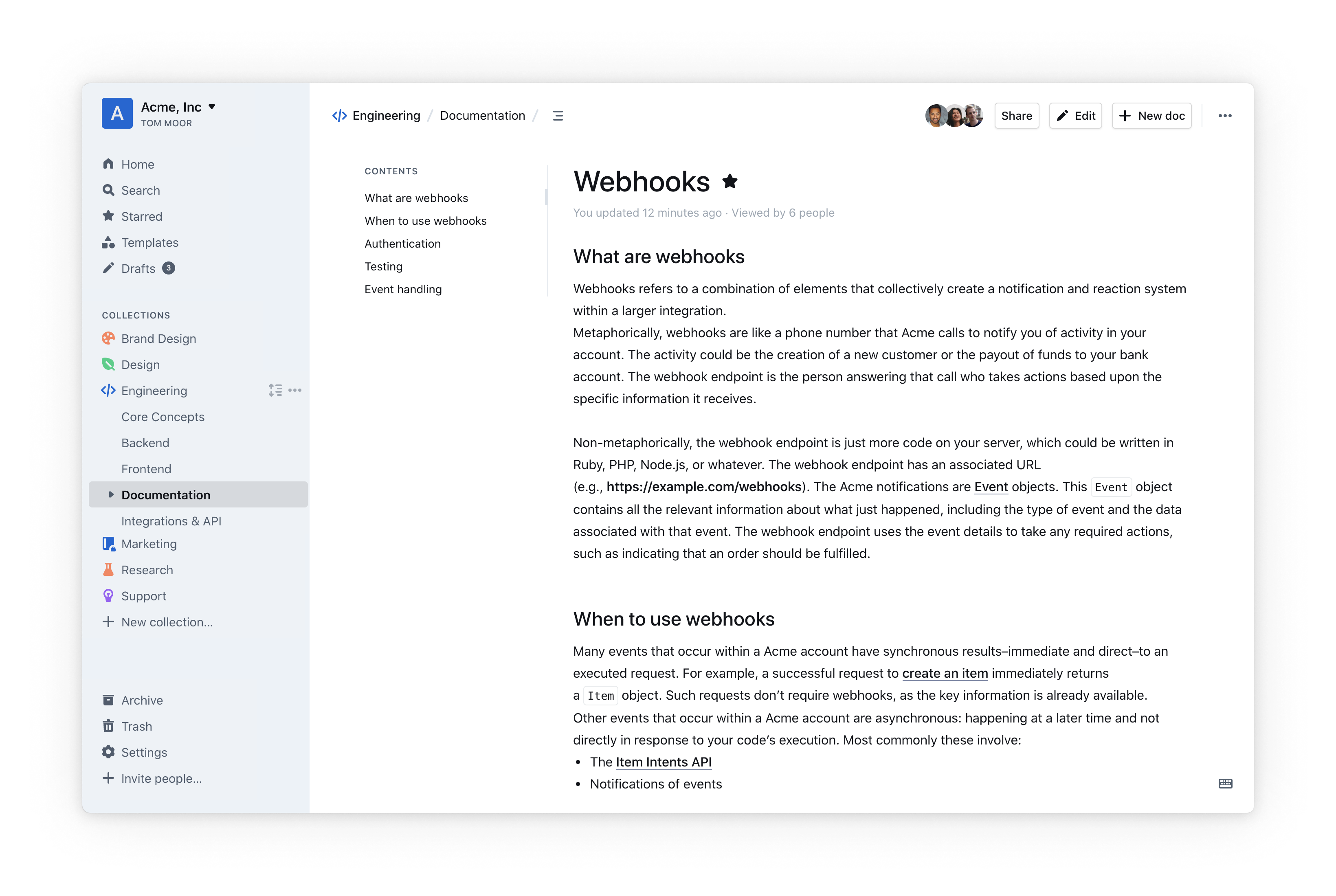 image depicting the outline knowledge base main page